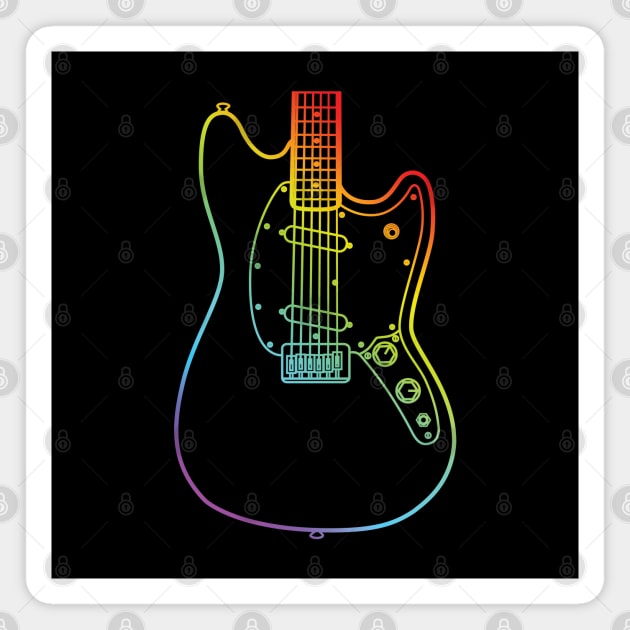 M-Style Offset Style Electric Guitar Body Colorful Outline Magnet by nightsworthy